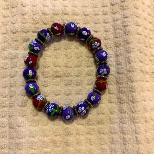 Angela Moore Painted Bead Bracelet